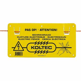 Koltec-Panneau-Avertissement-Attention-Clôture-Électrique-Jaune