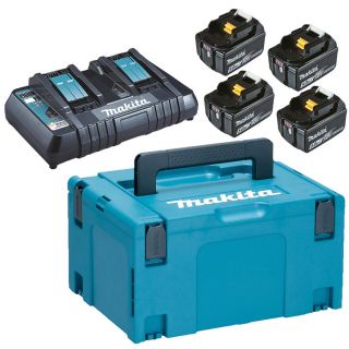 Makita-Powerpack-LXT-4-accu's-5,0Ah-en-duolader- in-koffer