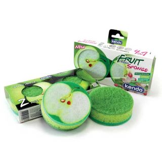 design-schuursponsjes-green-apple-fruit-sponge-2-stuks-kendo