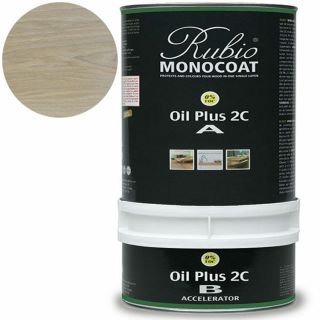 Rubio-Monocoat-Oil-Plus-2C-Comp-A+B-Couleur-Cotton-White-3,5L-huile-protection-colorisation-bois-avec-accélerateur
