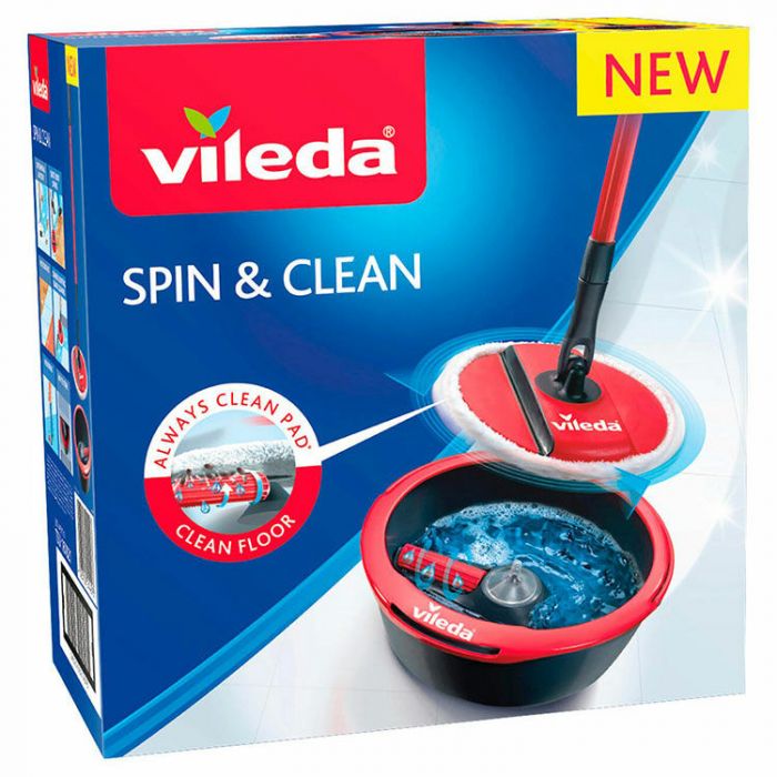 Vileda Spin & Clean - Kit Balai Mop & Seau Essorage Facile